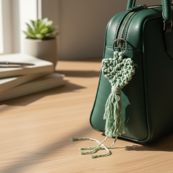 The "Sweetheart" Macrame Heart Keychain