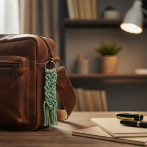 The "Evergreen" Macrame Bag Charm